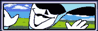 Queen from Deltarune: Chapter 2 babbling in front of a pixel art recreation of the Microsoft Windows XP wallpaper Bliss
